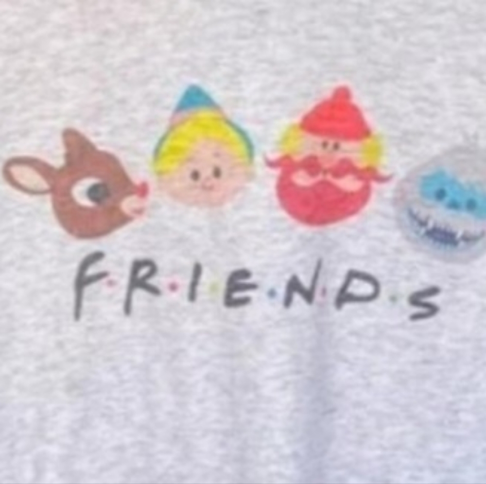 FRIENDS from the North Pole- upcycled flannel/tee combo